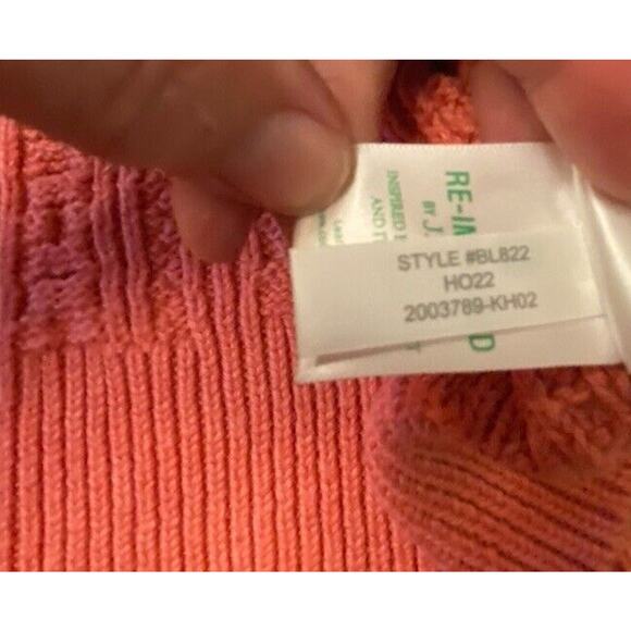 J Crew Cotton Cable Knit Crewneck Fisherman Sweater in Heather Pink Size XL - Picture 15 of 16